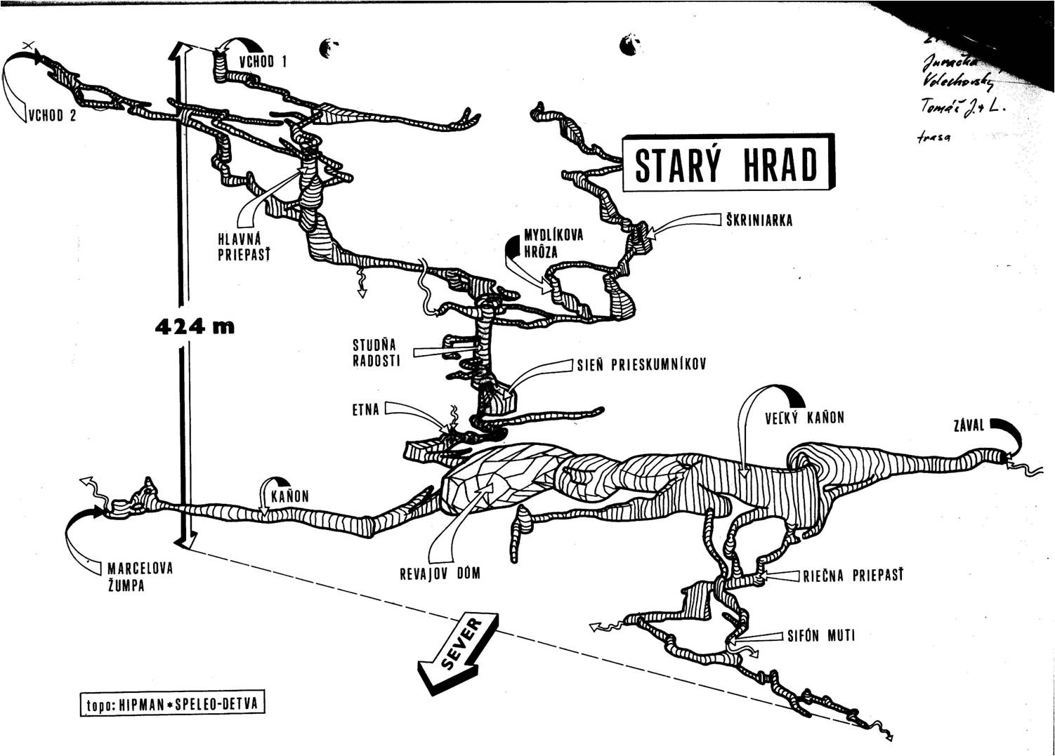 starý hrad - mapa